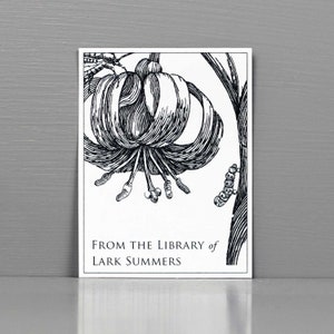 Personalized Bookplate with Botanical Flower, Classic Bookplates
