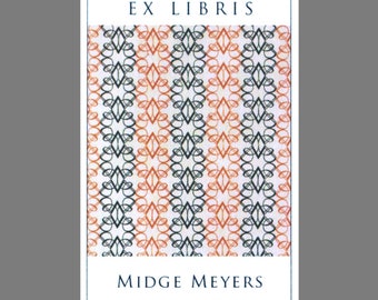 Personalized Bookplate with Retro Pattern, Set of 24