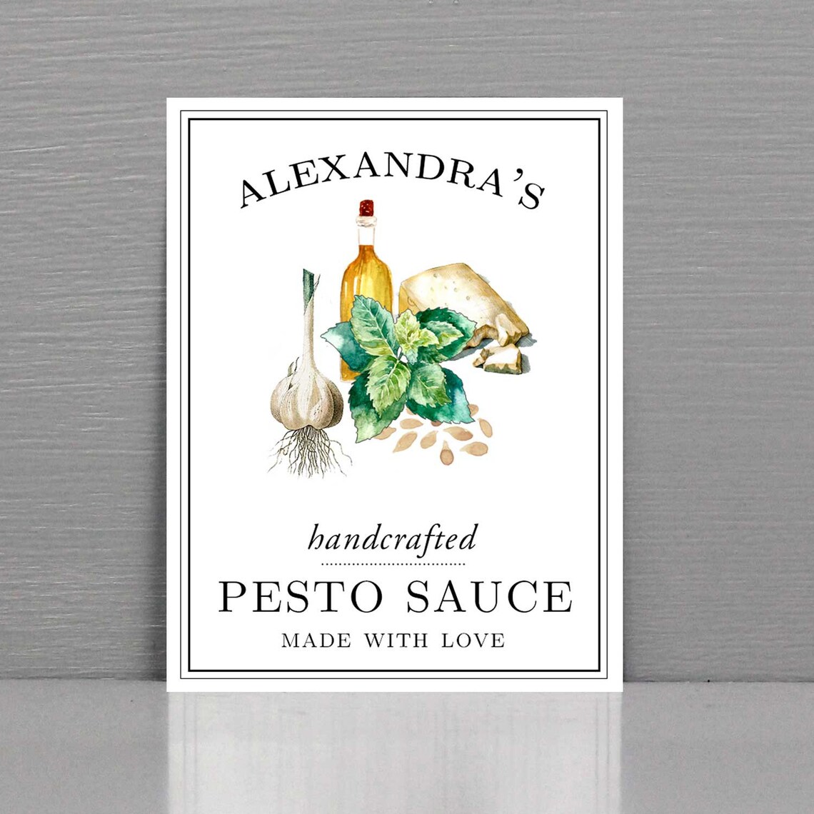 Personalized Pesto Labels Homemade Pesto Sauce Basil Etsy