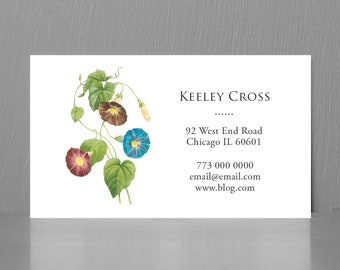 Blue Flower Botanical Business Card,Floral Business Card