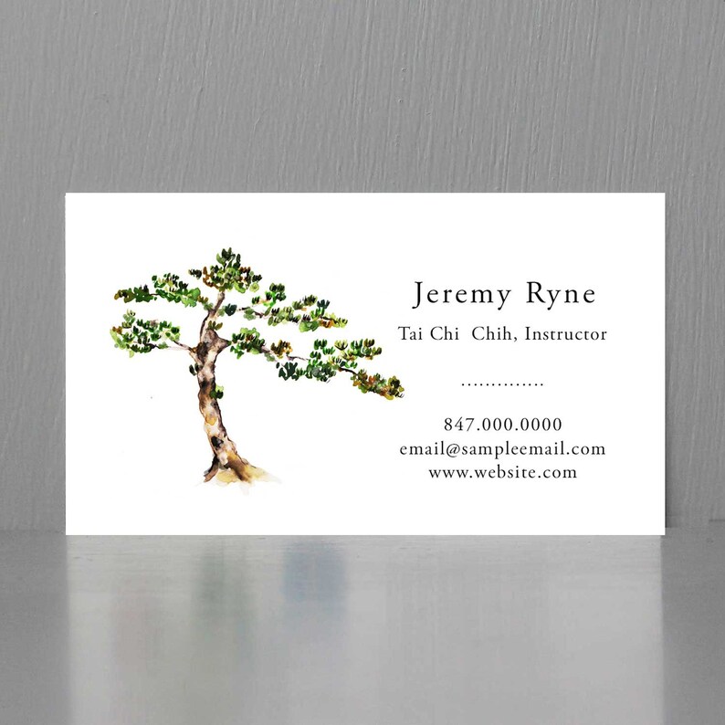 Business Card with Bonsai Tree, Zen Business Card image 1