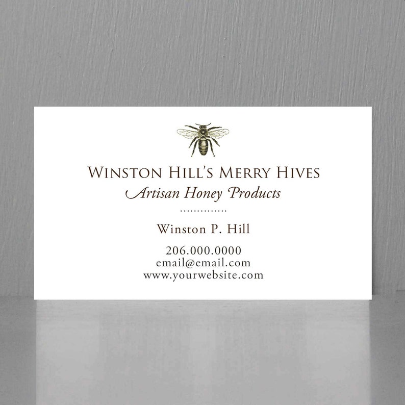 Beekeeper Business Card, Artisan Honey Maker Business Card image 1