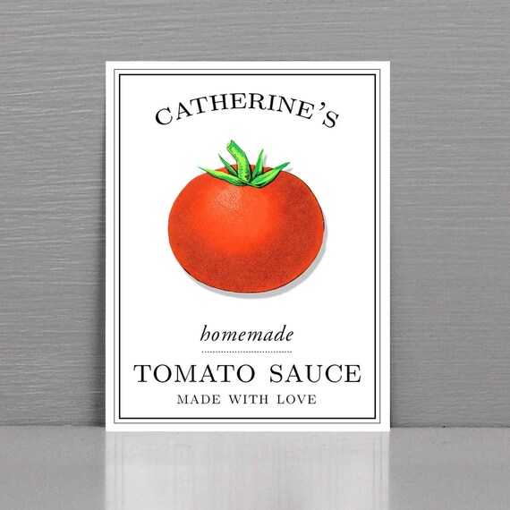 Personalized Tomato Sauce Labels Homemade Marinara Sauce | Etsy