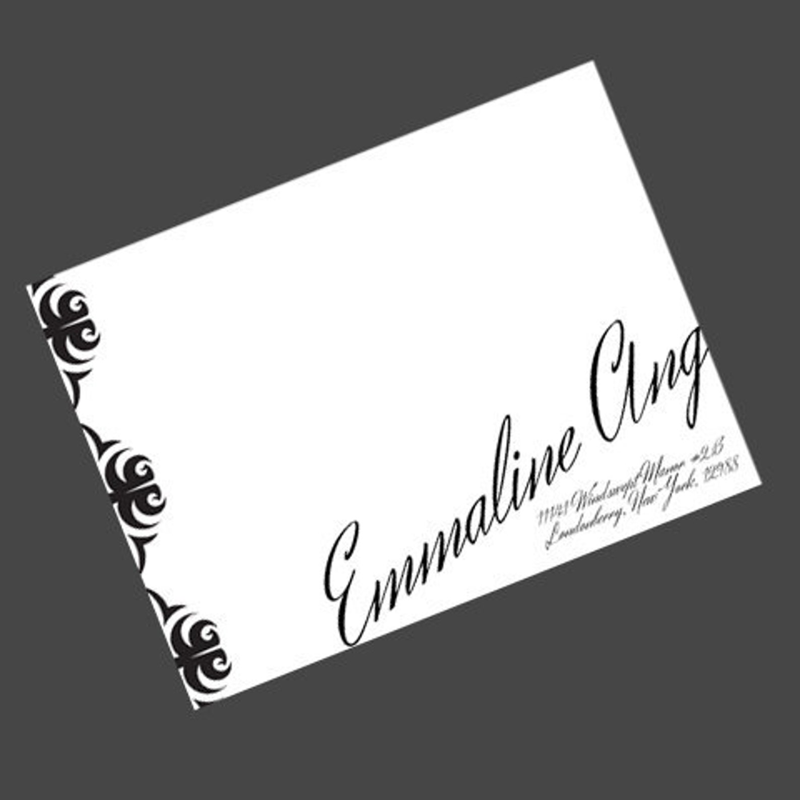 Personalized Note Cards Black and White Retro Modern Etsy