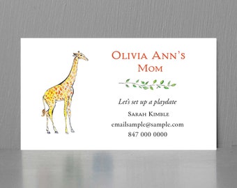 Play Date Card with Giraffe,Play Date Date Giraffe,Childcare worker