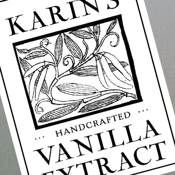 Vanilla Extract Labels, Homemade, Personalized