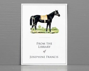 Personalized Bookplate with Horse, Horse Themed Gifts