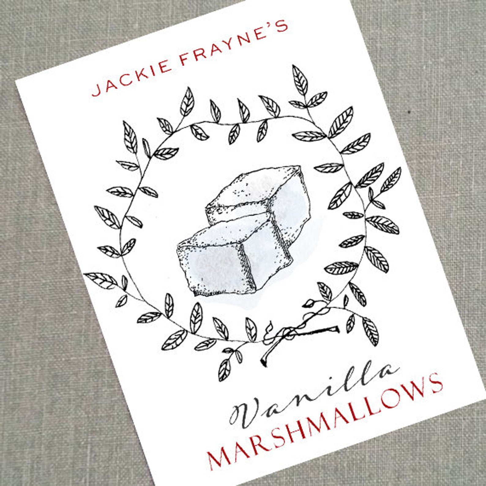 Personalized Homemade Marshmallow Tag or Label Etsy