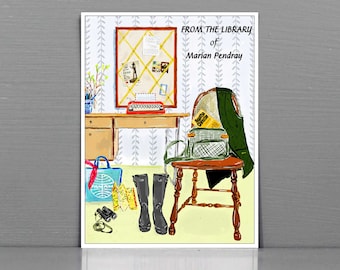 Mystery Reader Bookplates, Personalized Bookplates, set of 24