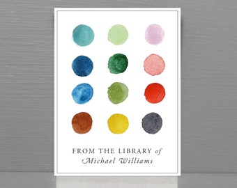 Bookplate with Artists Paint Colors, Set of 24