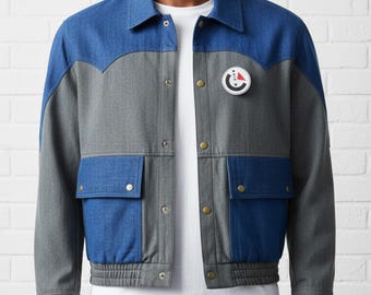 Marty McFly Denim Jacket – 80s Movie Cosplay with Badge