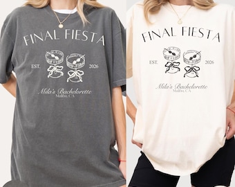 Camiseta de despedida de soltera "Fiesta Final", camiseta personalizada para despedida de soltera en México, top de despedida de soltera con tequila y margarita, camiseta de viaje de novia con colores cómodos
