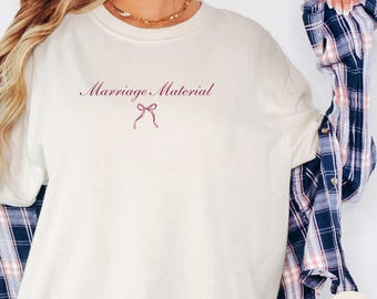 Marriage Material Tee, Bride & Future Mrs Shirt, Engagement Outfit for Bride To Be, Wifey Cropped Top, Comfort Colors Bridal Gift