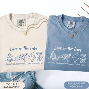 Kärlek vid sjön-skjorta, möhippa-skjorta för sjön, möhippa-t-shirt för flickor, Bach Weekend-skjorta för Lake Tahoe, personlig brudtärna-skjorta