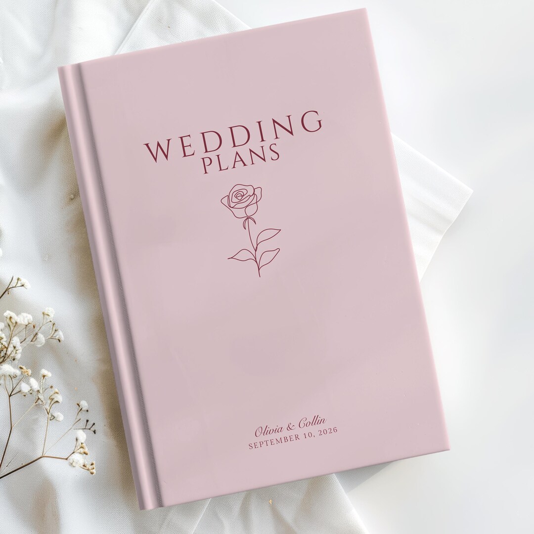 Notebook Engaged Wedding Notebook, Minimalist Wedding Journal, Personalized Engagement ...