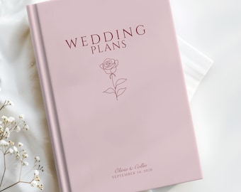 Wedding Notebook, Minimalist Wedding Journal, Personalized Engagement Keepsake for Bride & Couple, Personalized Wedding Journal