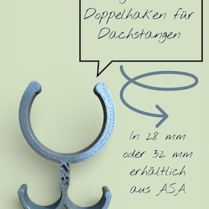 Wigo Rolli dubbele haak voor dakstang 28 mm/32 mm van ASA