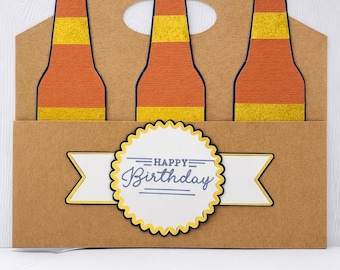 Happy Birthday Shaker Card – Handmade Wine Lover Birthday Card |  Iridescent Lettering | Cocktail Confetti Card