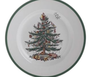 Spode England Christmas Tree Dinner Plates 10 3/8 -  2 each