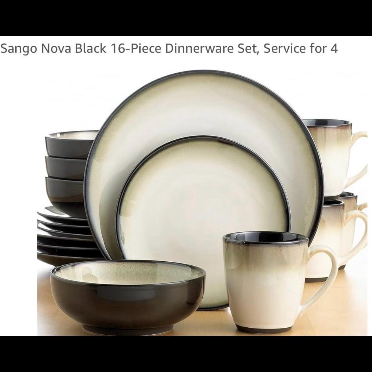 Sango Nova Black #4932 Dinnerware Set 16 Pcs., Service for 4 - Etsy