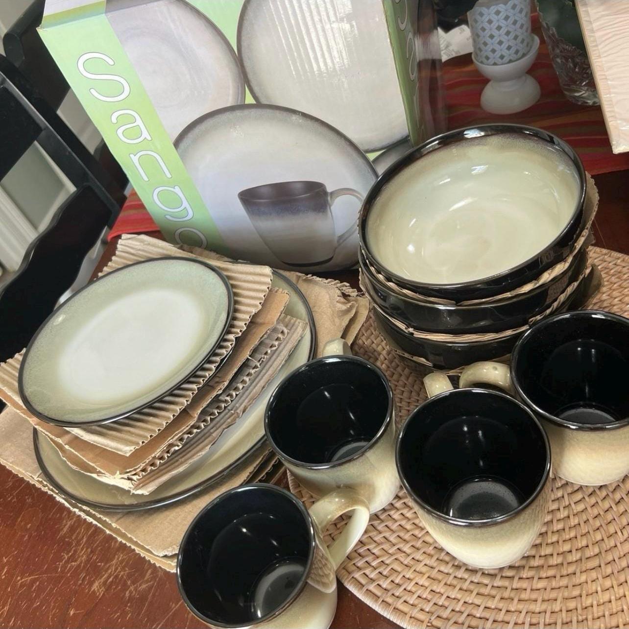 Sango Nova Black #4932 Dinnerware Set 16 Pcs., Service for 4 - Etsy