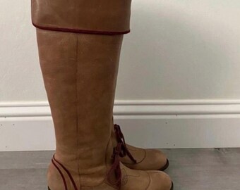 Anthropologie Schuler & Sons Philadelphia Womens Dolmen Ribbon knee Boots