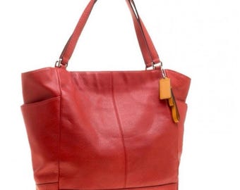 Vintage Coach 9136 Legacy Zip Red Leather Shoulder Crossbody Bag