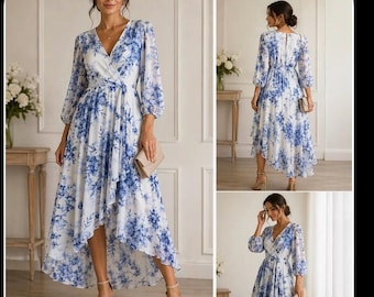 NWT-Calvin Klein Women's Faux Wrap Balloon-Sleeve Dress Sz 12