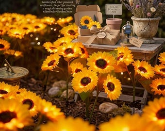 Luces LED solares de girasol: decoración para jardín