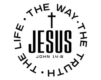 Jezus Johannes 14:6 PNG, The Way The Truth The Life sublimatieontwerp, christelijke bijbelvers digitale download