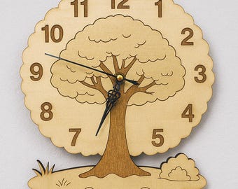 Tree Clock SVG | Laser Cut Wall Clock File | Digital Download