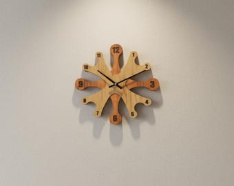 2-Piece Modern Splash Wall Clock SVG – Dual-Layer Clock Laser Cut Design