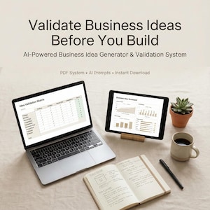 AI Business Idea Generator Kit | Validate Your Business in Minutes | PDF System + AI Prompts