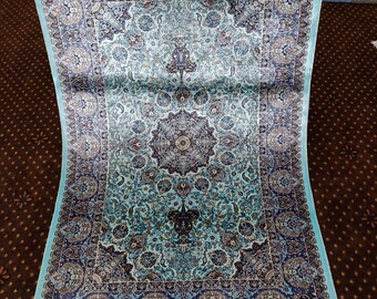 3 x 4 ft vintage Turkse zijden tapijt, bloementapijt, handgeknoopt oosters zijden tapijt, slaapkamertapijt, woonkamertapijt, tribaltapijt, premium tapijt