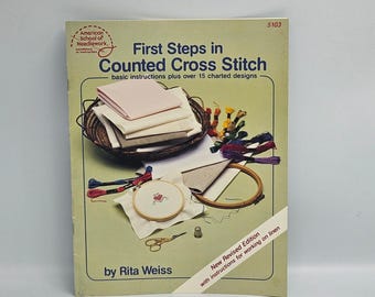 Eerste stappen in getelde kruissteek Rita Weiss 15+ ontwerpen ASN 5103 Vintage 1982