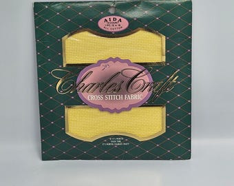 Charles Craft Aida 14-delige kruissteekstof geel 12 x 18 100% katoen CR-5444
