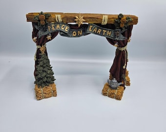 Boyds Bears Peace On Earth Nativity Series 4 Toile de fond Bearstone 1994 Boîte à confirmer