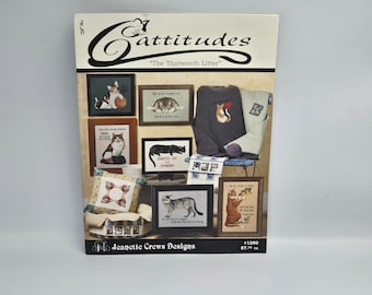 VTG Jeanette Crews Designs Cattitudes The Thirteenth Litter Cross Stitch 1290