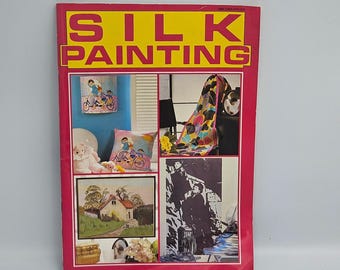 Vintage zijdeschilderen tijdschrift Ambachtelijke zelfstudie Decor Textielkunst patroonboek