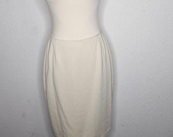 VTG Emanuel Ungaro - Jupe crayon côtelée crème Saks Fifth Avenue, taille 6 8 10 NWT