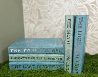 Percy Jackson Custom Hardback Set • 5 Book Rebound Hardcover Collection • Bookish Gift