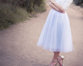 Ready to Ship - Tulle Skirt, Adult tutu, Light Blue and White Tulle skirt, Tutu, reception dress, Bridesmaid dress, Engagement Dress