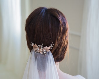 Swarovski crystals Hair Clip -  Wedding Hair Comb, Crystal Hair Comb, Gold Hair Pin,  Rose Gold Hair Comb, Gold Comb SW917