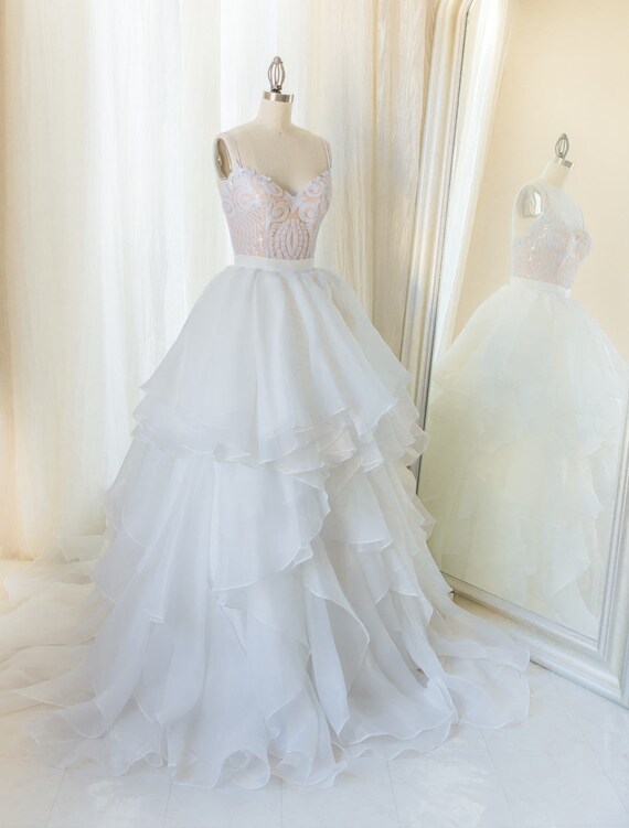 Wedding Skirt Couture Skirt Full Skirt Ruffle Skirt Bridal Etsy