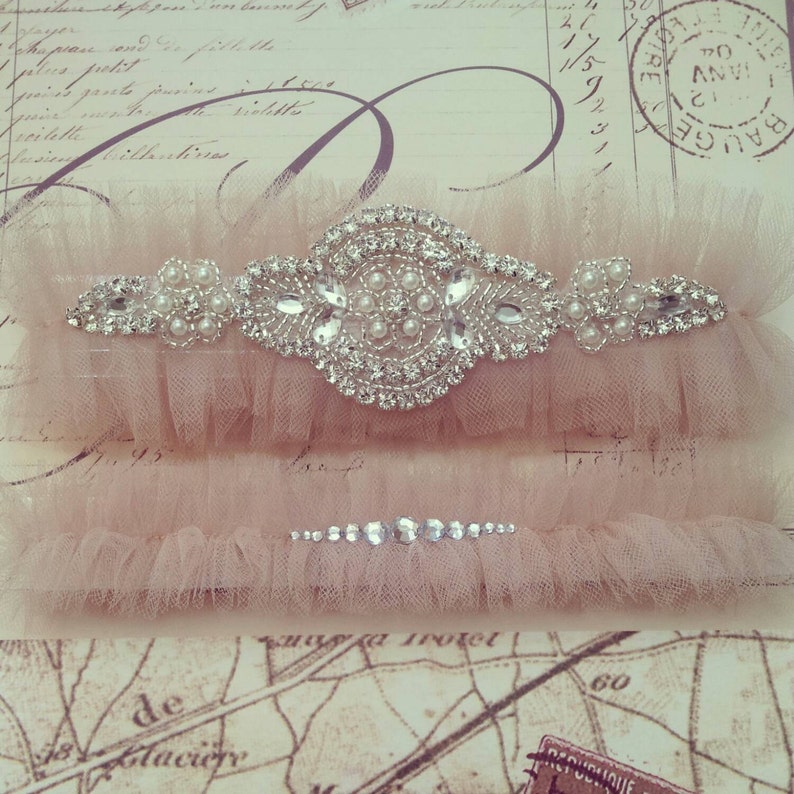 Rhinestone Wedding Garter Belt Garter set gift for bride Etsy