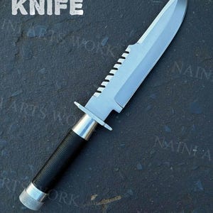 Hand-Forged 14" Commando Knife | Heavy Duty Survival Bowie with Hollow Handle
