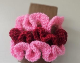 Coleteros de ganchillo hechos a mano: Hilo suave, paquete de 3 colores lisos, accesorios delicados para el cabello.