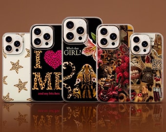 Leopard Print Phone Case, Y2K Animal Pattern Cover, Trendy Protective Case for iPhone, Samsung, Huawei, Pixel