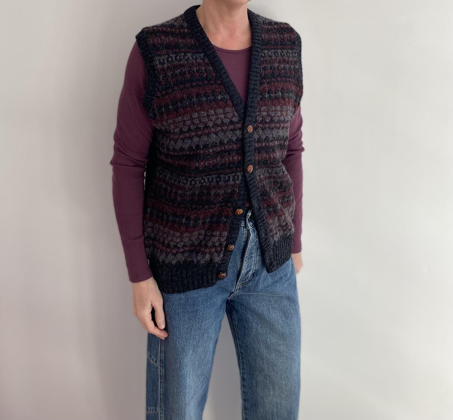Shetland wool vest - Etsy 日本