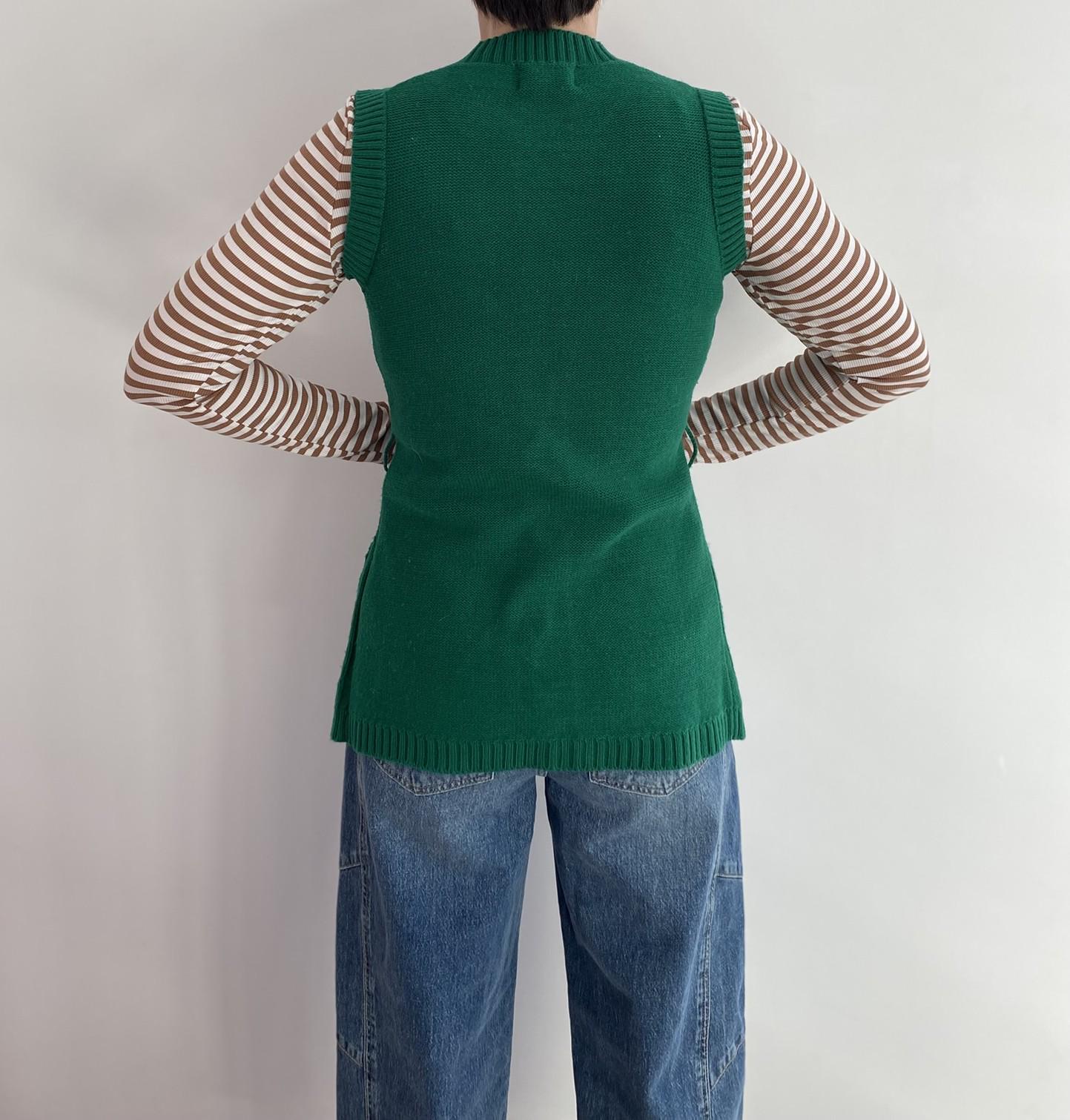 Vintage 60s Knit Sweater Vest – Mister Leonard, Forest Green 